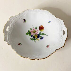 Ludwig Kamenz/Sa. Germany Porcelain Double Handle Serving Dish Platter